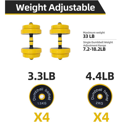 Adjustable Dumbbell Barbell Weight Pair