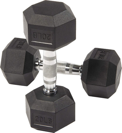 Rubber Encased Hex Dumbbell in Pairs