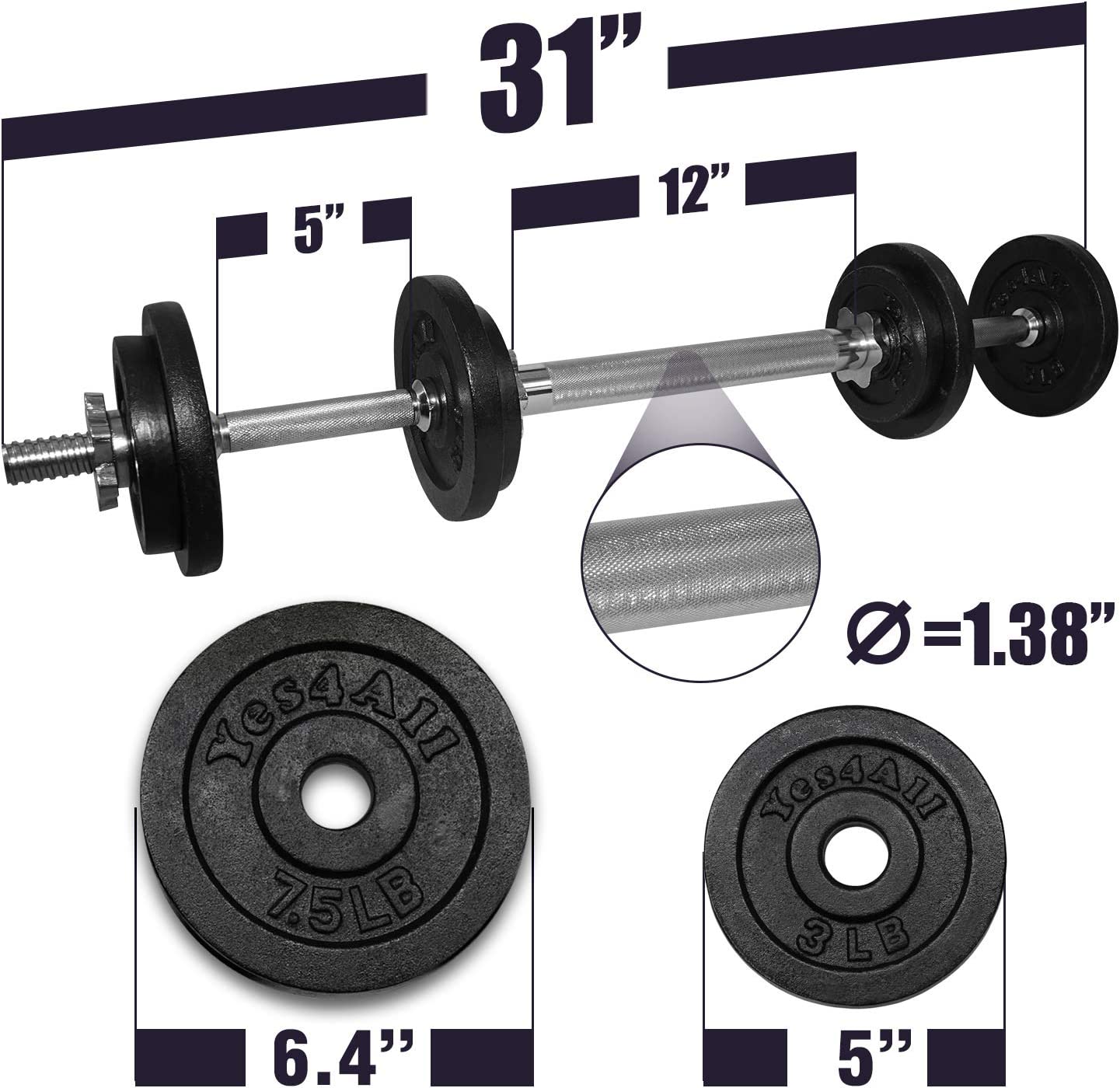 Adjustable Cast Iron Dumbbell Sets