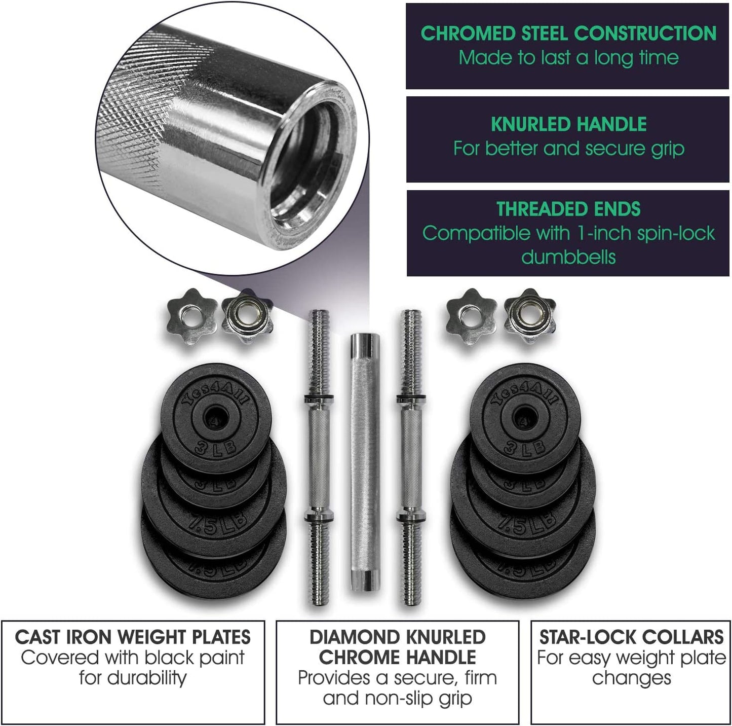 Adjustable Cast Iron Dumbbell Sets