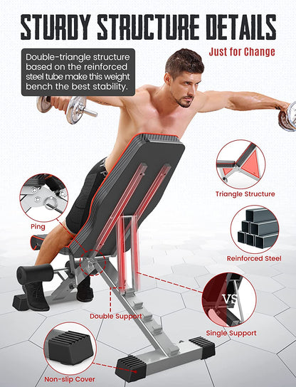 Adjustable Weight Bench for Full Body Workout