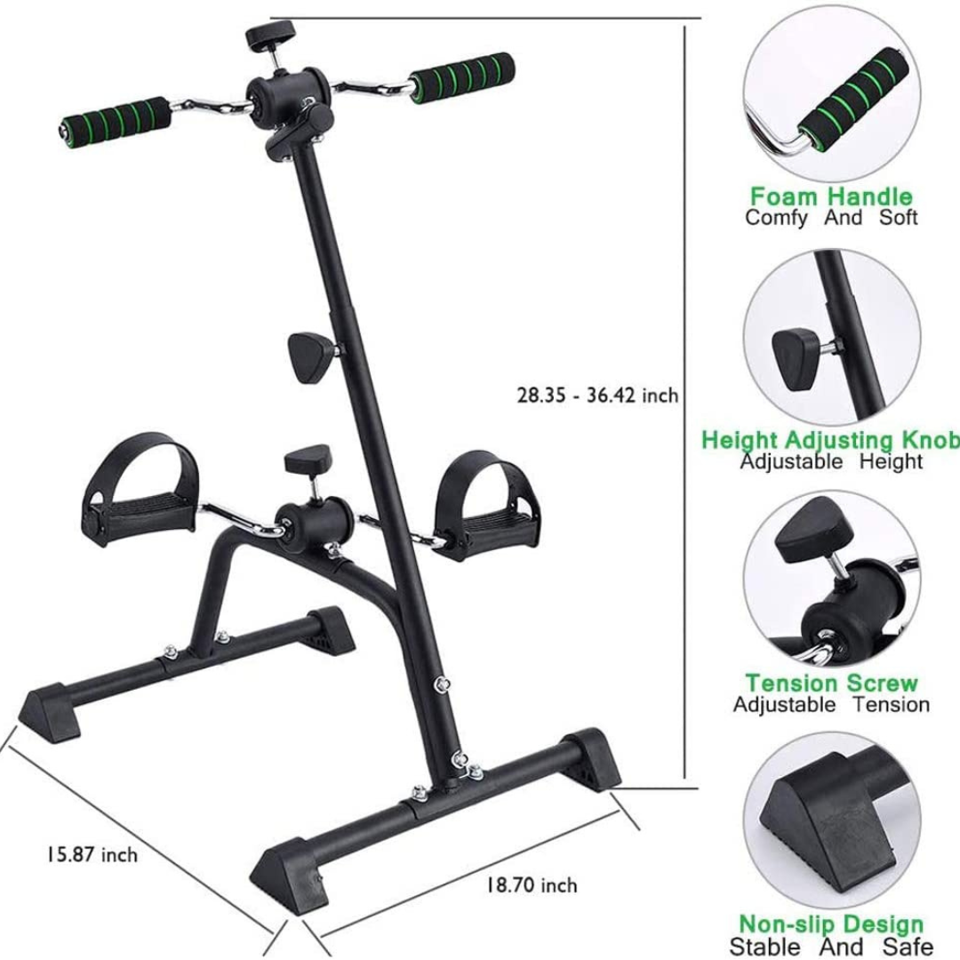 Pedal Exerciser Bike Hand Arm Leg and Knee Peddler Adjustable Fitness Equipment for Seniors